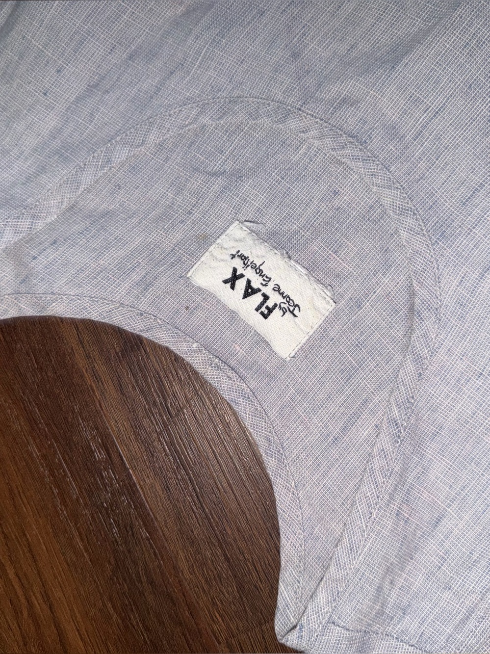 Rare flax maxi linen dress light blue summer fall pocket casual vtg coastal $200 - Picture 2 of 14